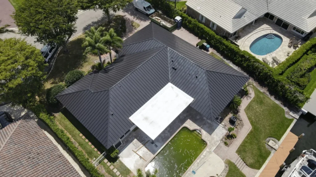 aerial home roof leeward